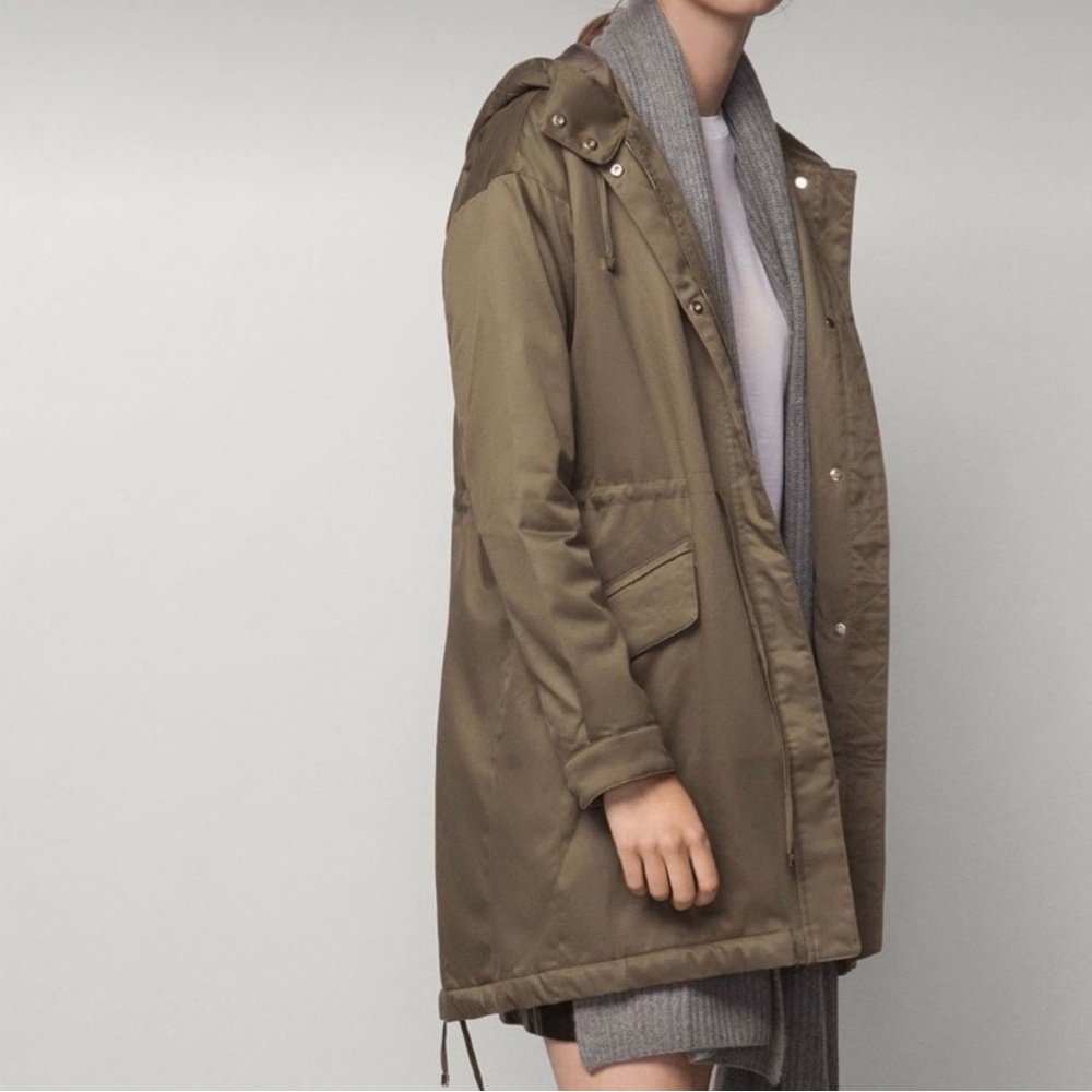 Massimo Dutti Khaki Green Fall Jacket